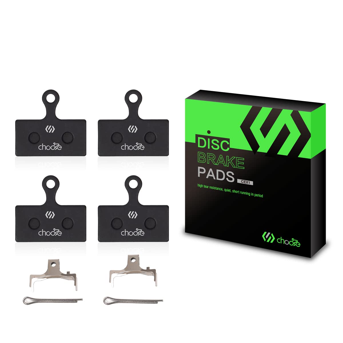 Chooee 2 Pairs Bike Disc Brake Pads For Shimano Deore XT XTR SLX Resin