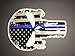 Tattered Reflective 5x4 Inch Subdued Us Flag Punisher Skull Decal with Thin Blue Line (EMPIRE TACTICAL USA Brand)