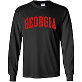 Mens Georgia College Football Long Sleeve T-Shirt Graphic Tee