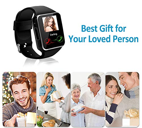 Smart Watch,Smartwatch for Android Phones, Smart Watches Touchscreen with Camera Bluetooth Watch Phone with SIM Card Slot Watch Cell Phone Compatible Android Samsung iOS Phone XS X8 7 6 5 Men Women