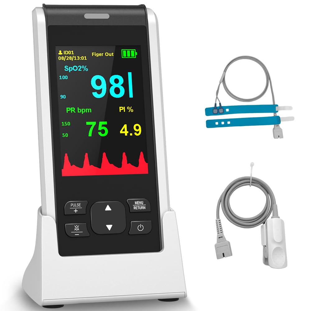 Photo 1 of Pulse Oximeter HealthTree Infant Handheld Pulse Oximeter Oxygen Monitor Fingertip for Adult Baby, Rechargeable Oximeter with Overnight Continuous, Alarm