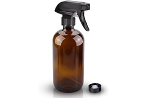 Wedama Amber Glass Spray Bottles, 16 oz Glass Spray Bottles for Cleaning Solutions and Essential Oils, Refillable Empty Spray Bottle with Adjustable Nozzles for Alcohol, Plant and Hair Care (1 Pack)