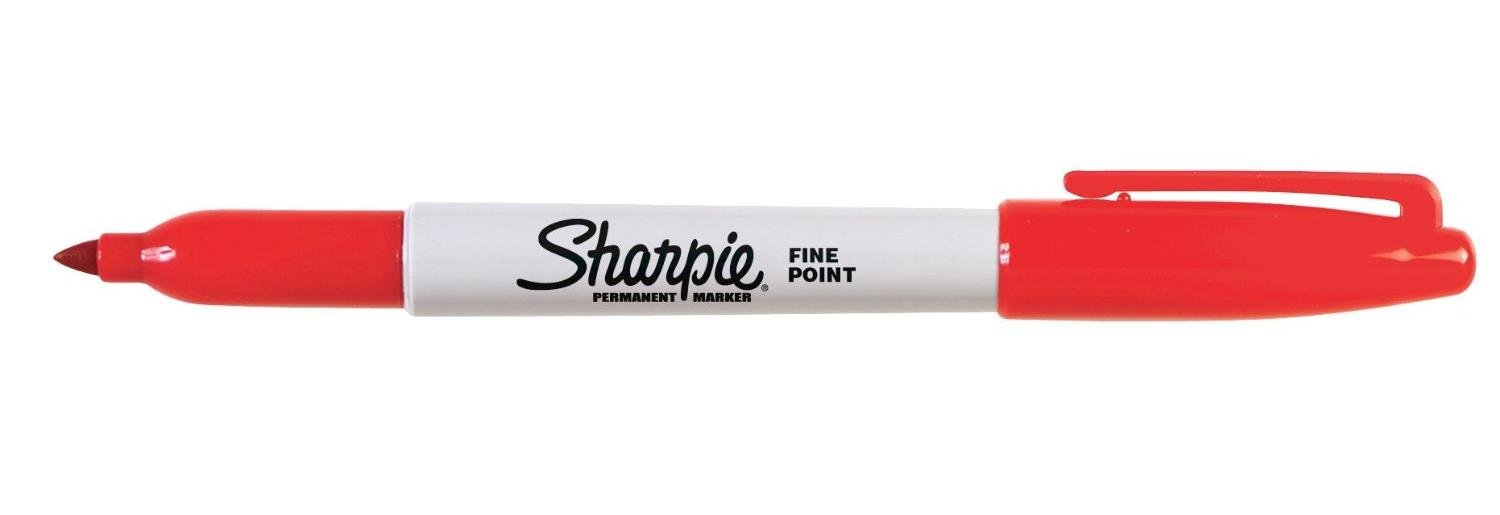 Sharpie Permanent Marker Pens Fine Bullet Tip 1 mm Pack of 3 Redaa