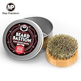 Beard Brush For Men - Premium Small Travel Pocket Brush - 100% Natural Firm Horse Hair, Eco Friendly and Soft Bristles - Best For Grooming, Facial Hair, Moustaches, Balms and Oils