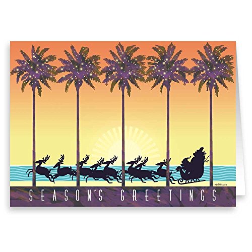 Stonehouse Collection Tropical Theme Christmas Card 18 Boxed Beach