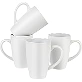 BYCNZB 20oz Extra Large Ceramic Tall Coffee Mugs Set for Coffee Tea Hot Cocoa set of 4 Dishwasher & Microwave Safe (Matte white)