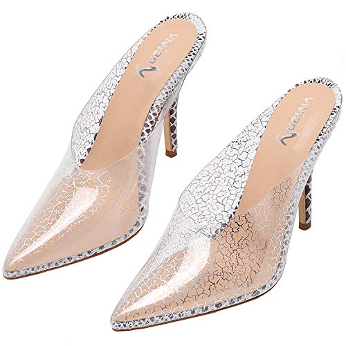 vivianly Womens Fashion Sexy High Pointed Toe Heels Slip on Dress Sandals (6 B(M) US, Nude Cloud) - Thumbnail 7