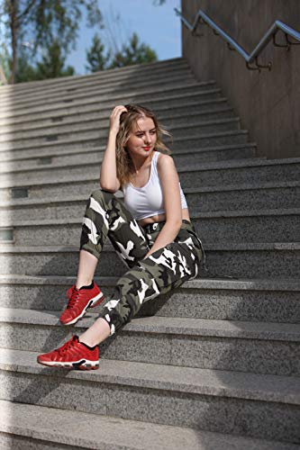 AIDEAONE-Damen-Hosen-Camouflage-High-Waist-Sport-Hosenanzug-Trainingshose