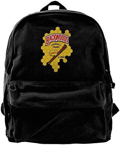 Oyangqu Canvas Laptop Backpack, Waterproof School Backpack for Men Women, Backwoods Lightweight Anti-Theft Outdoor Travel Daypack College Student Rucksack Fits Up to 15.6 Inch Computer