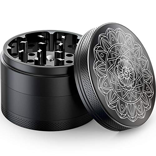 iRainy Herb Grinder 4 Piece Aluminum Large 2.5" Spice Grinders with