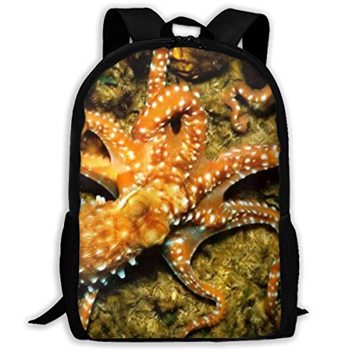 Adult Classic DIY School Backpack Octopus Tentacles Galaxy Space Multipurpose 3D Printing Casual Backpack College Bags For Travel Camping Hiking Outdoor Sports Men Women