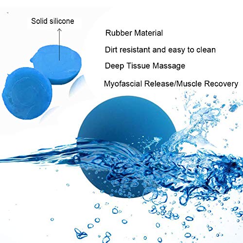 BINGONE Massage Lacrosse Balls 2 Pack,Massage Roller Therapy Ball for Myofascial Release,Deep Tissue Muscle Recovery,Foot,Back Neck Spine Shoulder,Trigger Point,Yoga Therapy(Blue,Red)