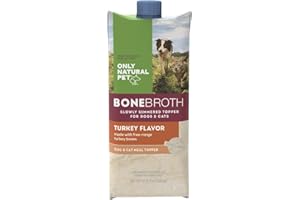 Only Natural Pet Bone Broth Turkey Flavor Dog & Cat Meal Topper, 100% Human-Grade Slow-Simmered, Free-Range for Dry Food or to Hydrate Dehydrated Food - (2-Pack / 11.16 oz Each)