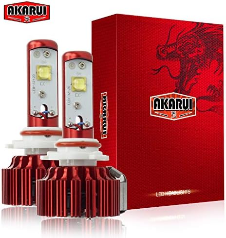 Akarui LED Headlight Bulbs Conversion Kit - Single Beam - CREE - 9,600 lumens - 55W - 6000K Cool White - 2-Year Warranty - Pair (9005)