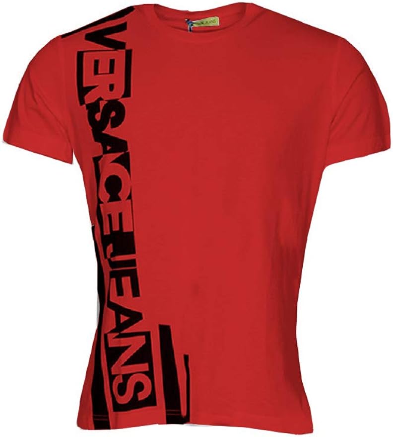 Versace Jeans Men's Red Logo Short Sleeve TShirt Amazon.ca Clothing