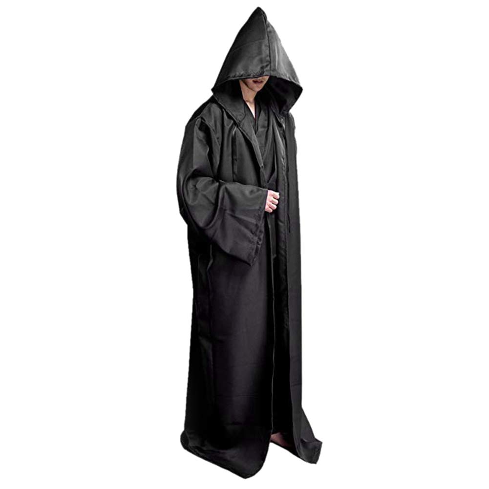 Halloween Costume Cosplay Long Cloak for Kids & Adults - Hooded Cape Cowl Witch, Wizard, Vampire Fancy Dress Gothic Medieval Cape Cloak - 180cm/71inch
