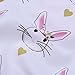 YOUNGER TREE Baby Girl Easter Outfit Cartoon Bunny Sleeveless Striped Romper Bodysuit (White, 12-18 Months)