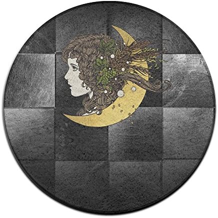 Moon Girl Moonchild Round Non Slip Doormat Natural Material Printed Commemorative Edition Front Door Mats