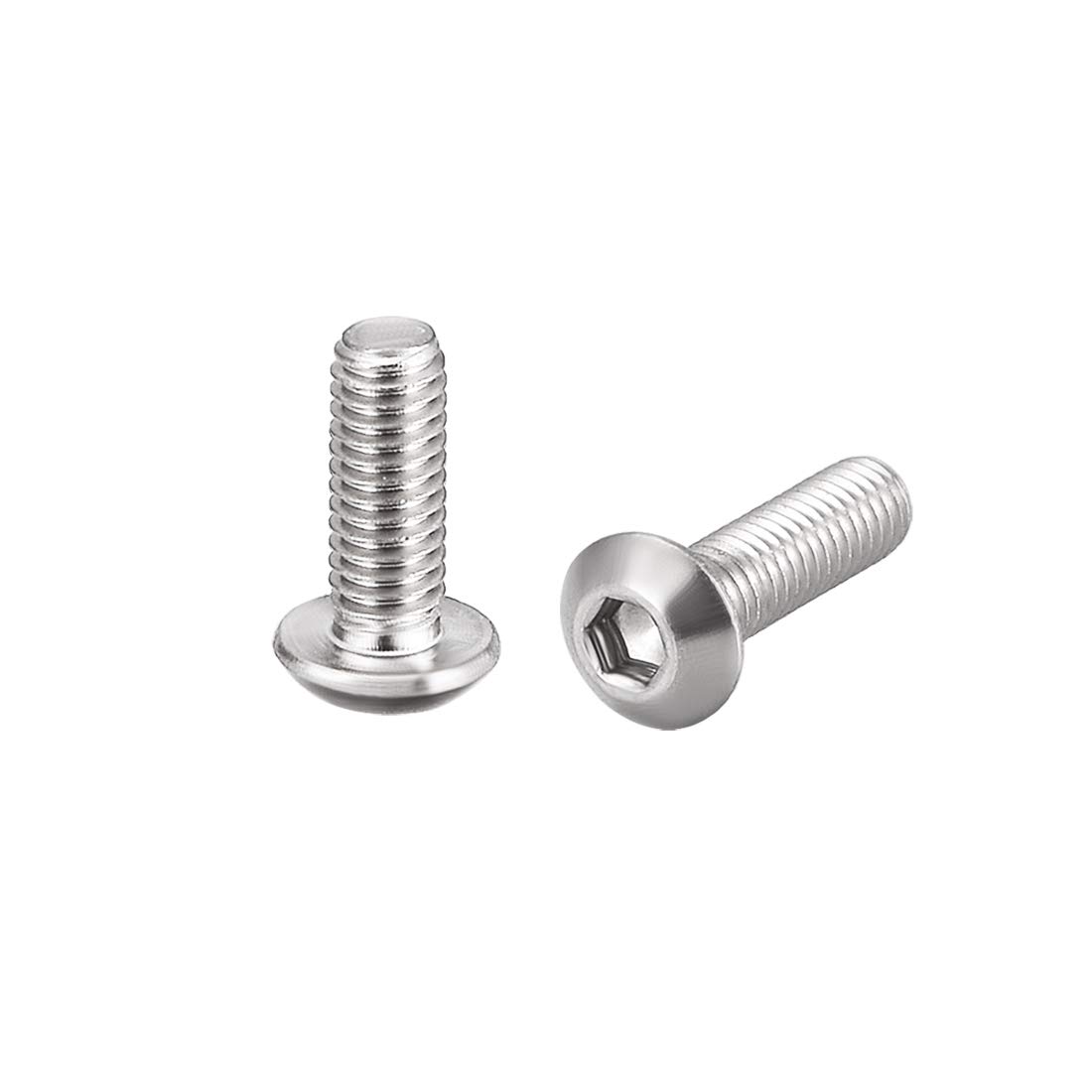 sourcing map M3x8mm Machine Screws Hex Socket Round Head Screw 304 Stainless Steel Fasteners Bolts 50pcs