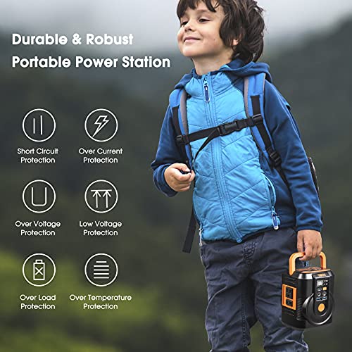 111Wh Portable Power Station, Camping Solar Generator Power Bank with AC Outlet, USB Port, Lights, Portable Charger Battery Pack for Camping, Home, Laptop, Emergency Backup(Solar Panel Not Included)