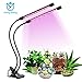 [2018 Upgrade Version] 18W Dual Head Timing Grow Light, 36 LED 5 Dimmable Levels Plant Growing Lights for Indoor Plants with Red/Blue Spectrum, Adjustable Gooseneck, 3/9/12H Timer, 3 Switch Modes