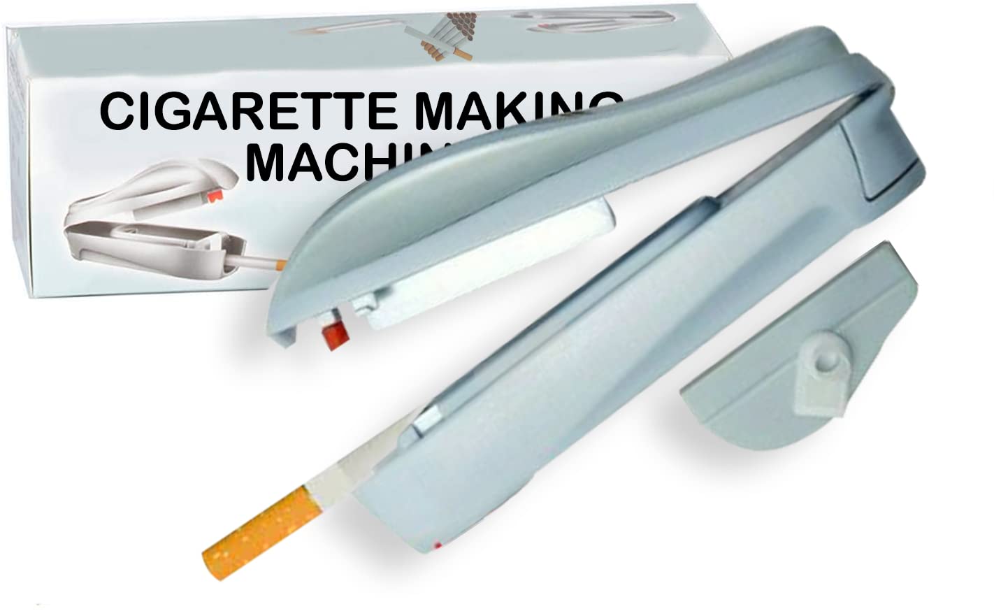 Cigarette Roller Machine Easy Tobacco Injector Manual Cigar Tube Filling Operator Mini Portable Filler Rolling Handy Tool - Make Your Own Cigarette, Grey, 15.4 x 5.2 x 4.6 cm