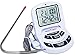 Digital Cooking Thermometer, Perfect for Christmas oven cooking. Batteries INCLUDED. A leave in Probe on 1m Stainless Steel Cable. Magnetic back, Alarm Temperature alert, easy read Clock timer. Xmas d
