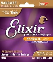Elixir Strings Phosphor Bronze Acoustic Guitar Strings w NANOWEB Coating, HD Light (.013-.053)
