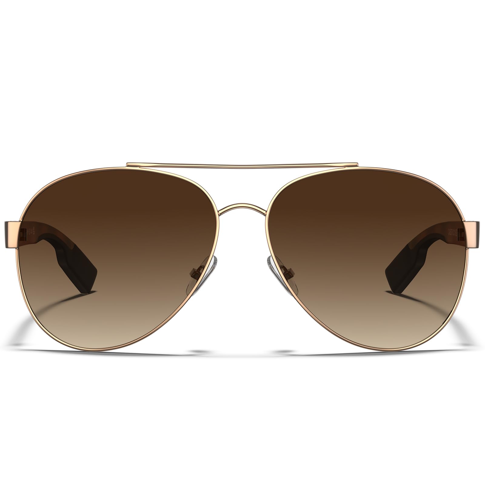 CARFIA Wide Temples Pilot Sunglasses for Men Polarized UV400 Protection Classic Trendy Style Eyewear CA5378