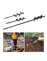 Womdee - 3 brocas en espiral para jardín, cultivador de suelos, taladro de mano para jardinería y jardinería, herramienta de excavación de agujeros de plantación para plantar lámparas de cama