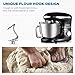 CHULUX Electric Stand Mixer, 1560W Tilt-Head Kitchen Electric Food Mixer, 6.5Qt Stainless steel Bowl, 6 Speed Control, Dough Hook, Whisk, Beater, Splash Guard, for Cake, Bread, Salad