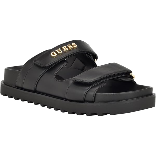 Guess GMVerone Mens Slide Sandals Black Double Buckle Logo Strap Size 9 M GUESS® Verone Jacquard Quattro G Dual Stap Slides main image 4