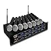 Pyle Professional 8 Channel UHF Wireless Microphone System 8 Handheld Mics Rack Mount Receiver Base RF & AF Radio/Audio Frequency Digital Display Independent Channel Volume Control (PDWM8250),Black