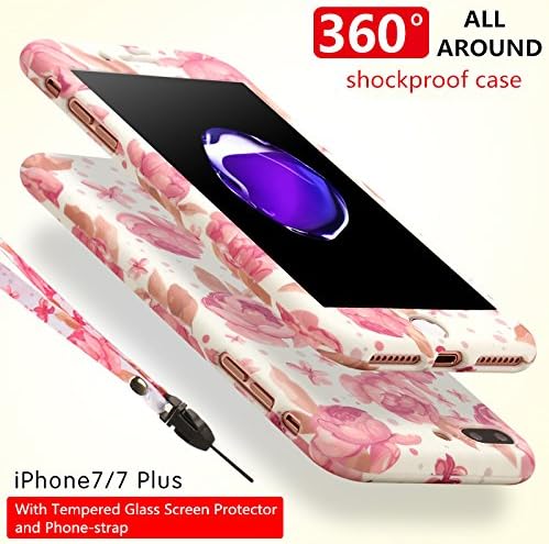 iPhone 7 case, Vancer Full Body Protection [360 Degree All-around] Series, Hard Slim Premium shockproof Cover with Tempered Glass Screen Protector for iPhone 7(4.7) (Rose)
