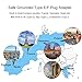 France Germany Power Plug Adapter, TESSAN Schuko Travel Adaptor with 2 USB Phone Charger 3 American Outlets, US to Europe German Korea Russia Spain Iceland Wall Adapter (Type E/F)