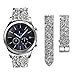 Moonooda 22mm Glitter Sparkling strap Compatible with Samsung Galaxy Watch 46mm S3 Frontier Classic Watch Quick Release Bands Replacement for Samsung Watch Band,Silver
