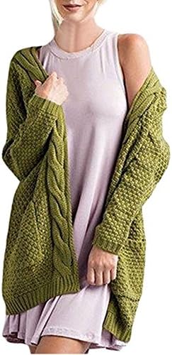 Moludoya Women's Long Sleeve Open Front Outwear Chunky Pullover Knit Cardigan Sweater