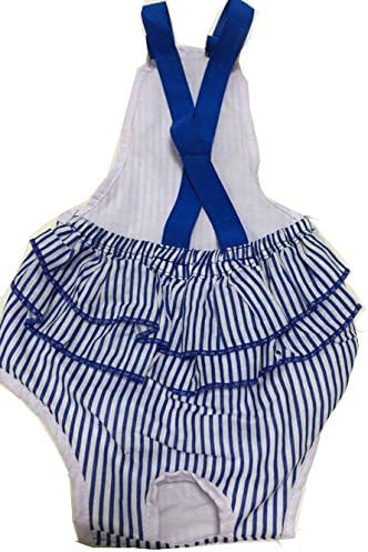 Fashion Shop Colorful Cosy Pet Dog Cotton Tighten Strap Sanitary Physiological Pants Pet Underwear Diapers (Blue Stripe, L (Waist 36-42CM))