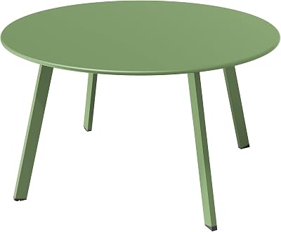 Grand patio Round Coffee Table 70cm Outdoor Sage Green Steel Frame
