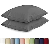URBANHUT 100% Cotton Pillowcases, Standard/Queen Size, Ultra Soft Pillow Case, 20x26 Inches Set of 2, Hotel Quality Premium Cooling Pillow Cases - Dark Grey