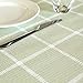 LEEVAN Heavy Weight Vinyl Rectangle Table Cover Wipe Clean PVC Tablecloth Oil-proof/Waterproof Stain-resistant-54 x 108 Inch(Matcha Plaid)