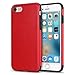 TENDLIN iPhone 7 Case Leather Back Flexible TPU Silicone Hybrid Soft Slim Case for iPhone 7 (Red)