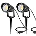 LemonBest Super Bright Outdoor LED Decorative Lamp Lighting 5W COB LED Landscape Garden Wall Yard Path Lawn Light Spiked Stand w/AC Power Plug (2, Warm White)