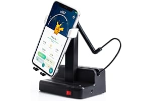 Ermorgen Automatically Steps Counter Compatible for Pok emon Go Cellphone Pedometer (Width Under 3.4 inches) Electric Version Non-Magnetic, Mute Stainless Steel Bearings Quick Steps Earning- White