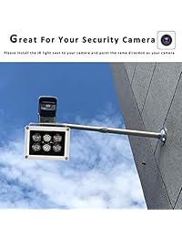 YRXC - Iluminador infrarrojo LED de 12 W, ángulo de 90 grados, 6 ledes, para cámaras de seguridad PI CCTV