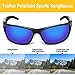 Unisex Polarized Sports Sunglasses for Men Women Cycling Driving Running Golf Tr90 Frame By TSAFRER (T3Black-Blue)