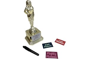 PAPER RIOT CO. Customizable Super Mom Trophy - Novelty Funny Humor Gift for Mom, Wife, Girlfriend on Birthday or Mothers Day - 8" H x 3.25" W, Award, Celebrations, Party, Reusable