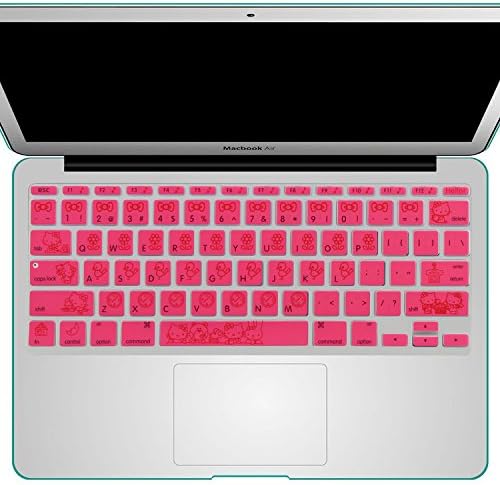 Keyboard Cover Silicone Skin for MackBook Air 13" MacBook Pro 13" 15" 17" (with or without Retina Display) and iMac Wireless Apple Keyboard-Red Hello Kitty
