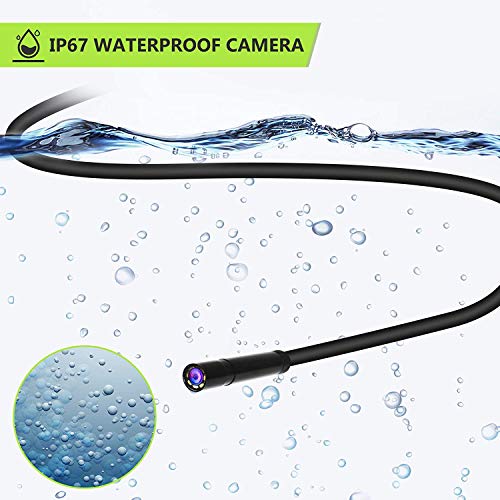 HAWKFOCE Industrial Endoscope, 4.3inch Dual Power Supply Endoscope Camera HD 1080P IP67 Waterproof Inspection Camera with Telescopic Stick/16.4ft Cable/Card Reader/Accessories.
