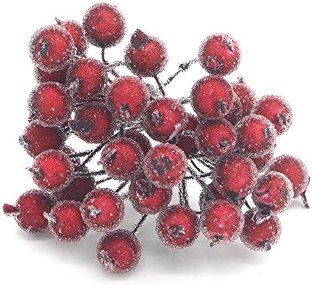 1 bundle/lot(40heads/bundle) Artificial Fruit Berries Flower Stamen Wedding Party Decor (Red)